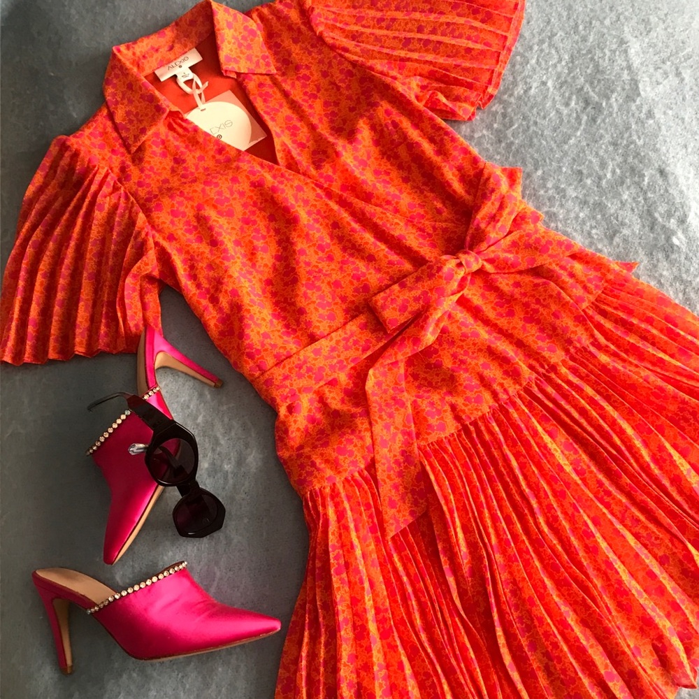 Alexis for Target, drop waist, pleated, mini, wrap dress, size Small